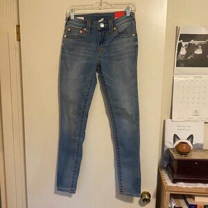 True Religion Jennie Curvy Jeans, Mid-Rise, Skinny, Size 27